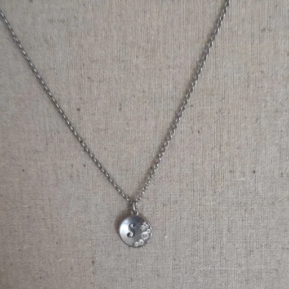 Plunder Silver Initial Pendant Necklace - Picture 2 of 2